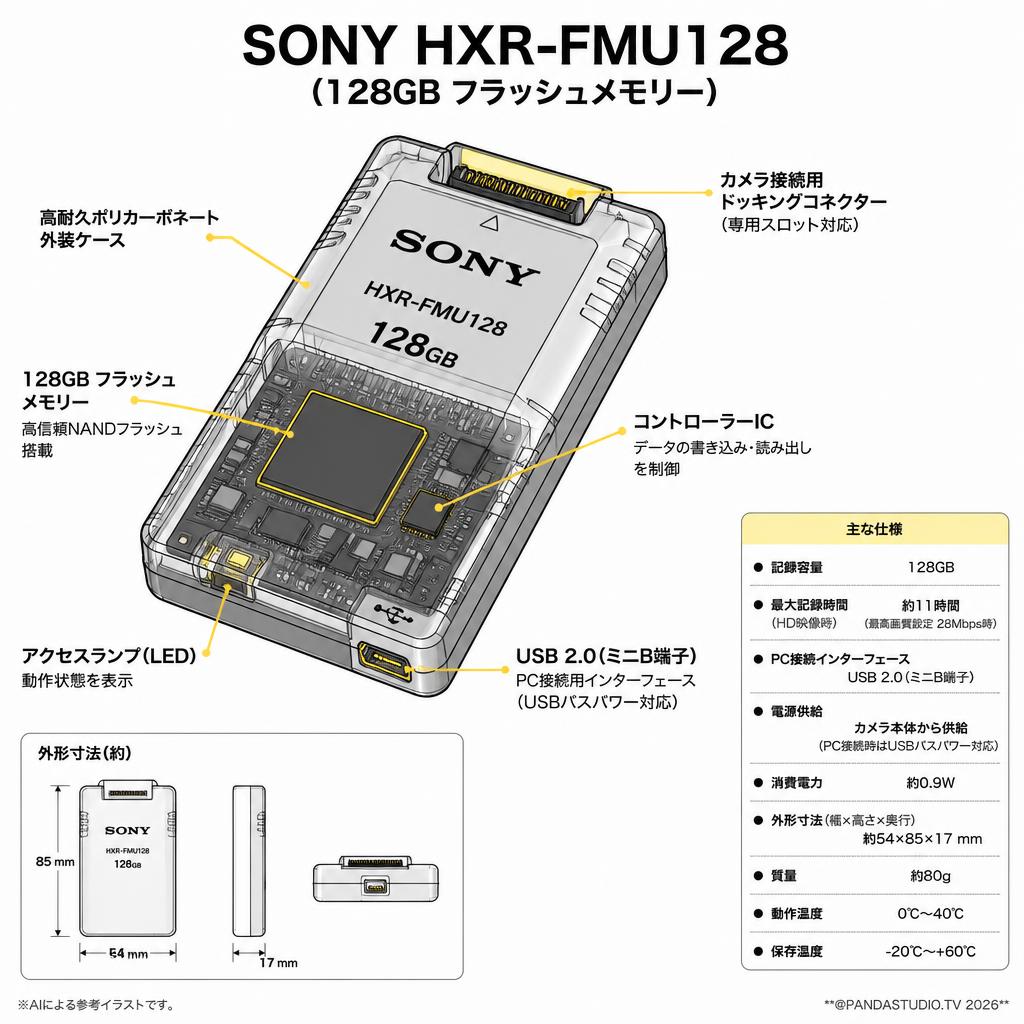 SONY HXR-FMU128（128GB フラッシュメモリー） スペック