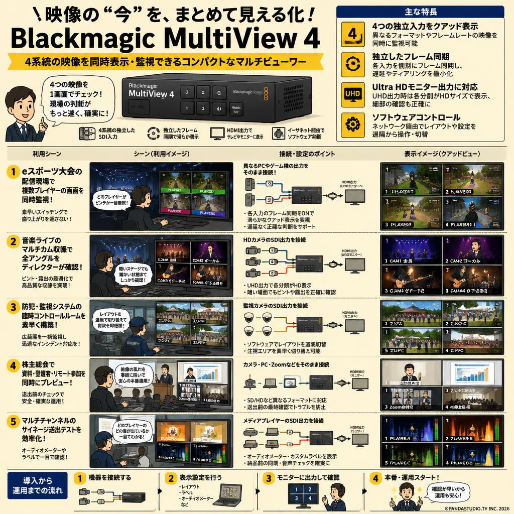 Blackmagic MultiView 4 用途