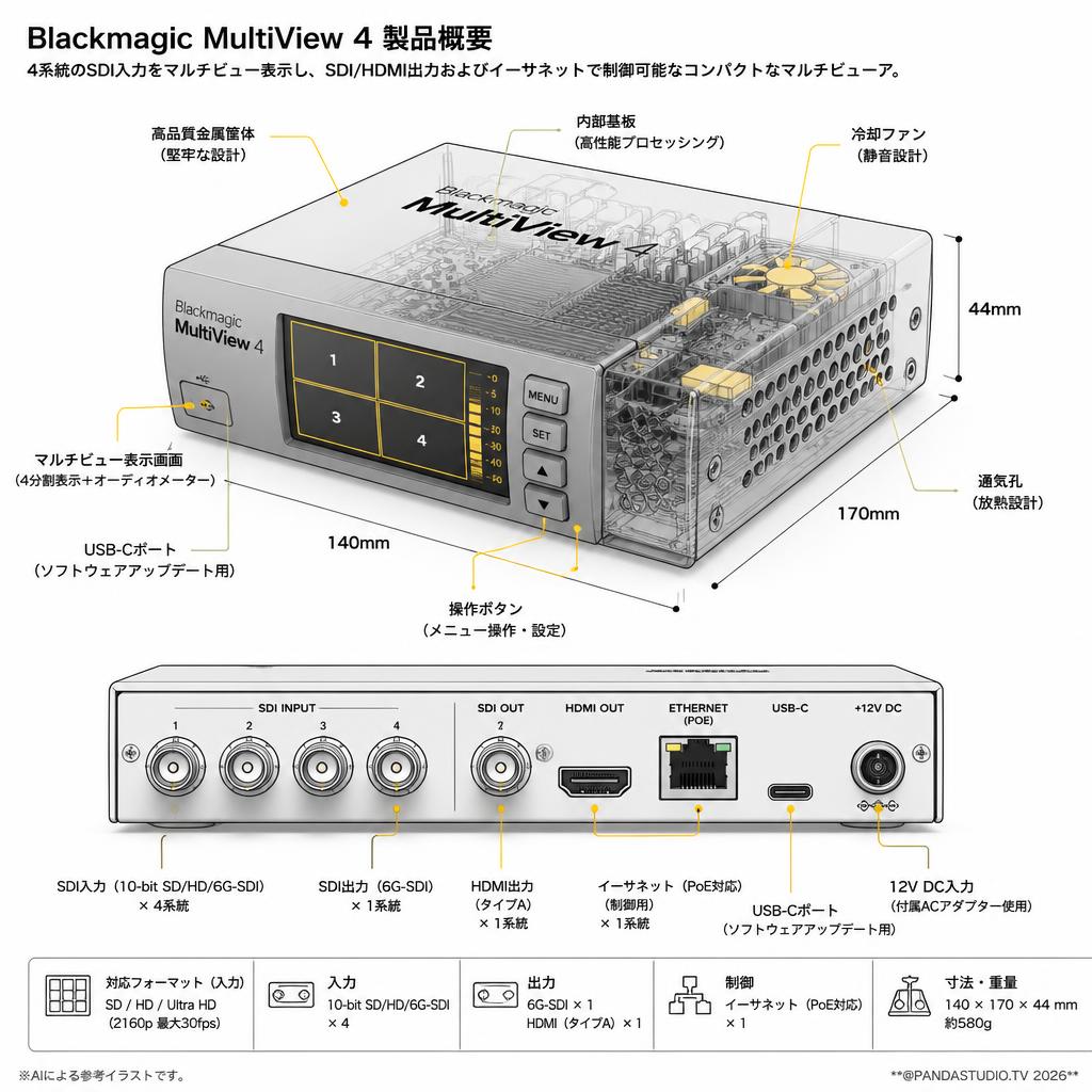 Blackmagic MultiView 4 スペック