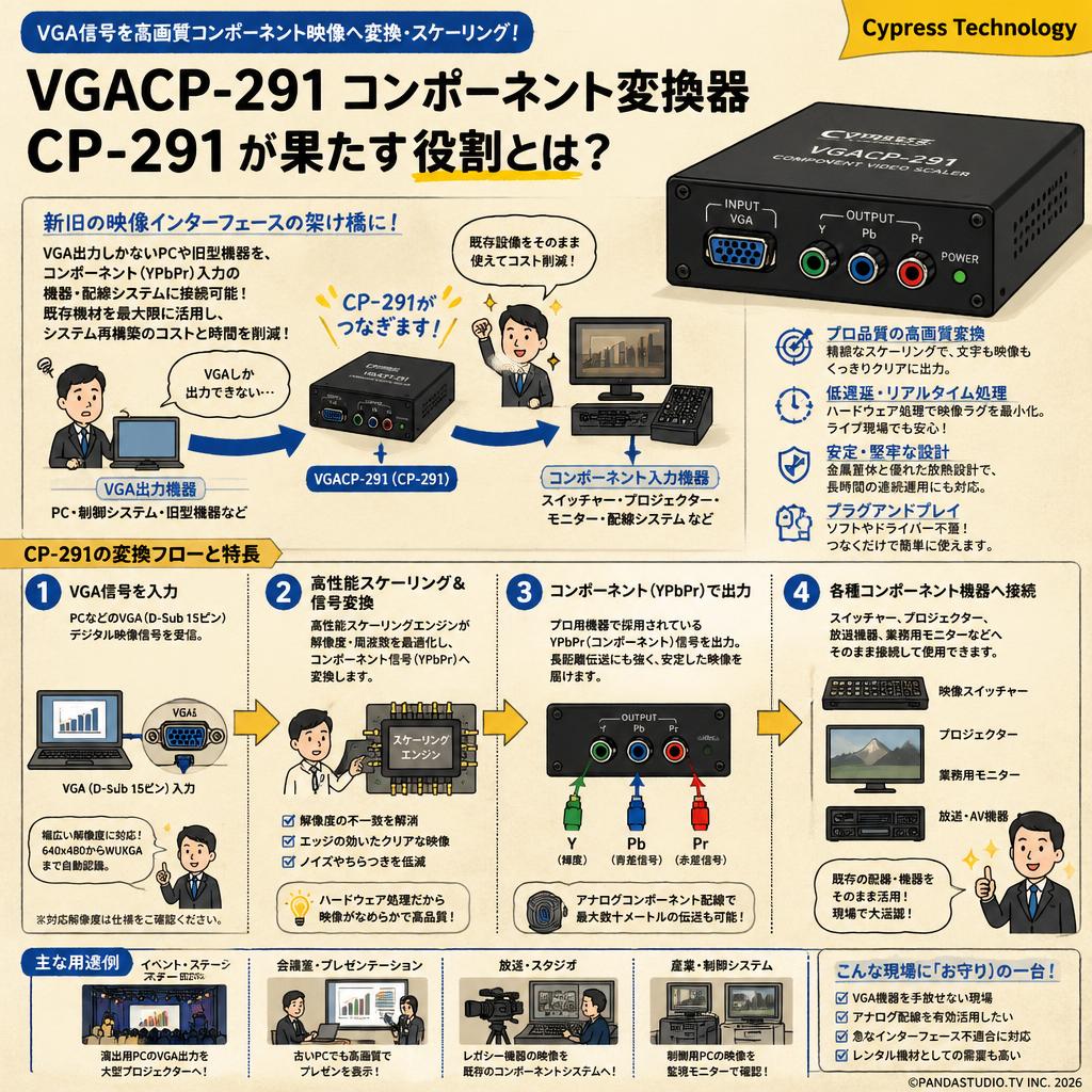 Cypress Technology VGACP-291コンポーネント変換器　CP-291 概要