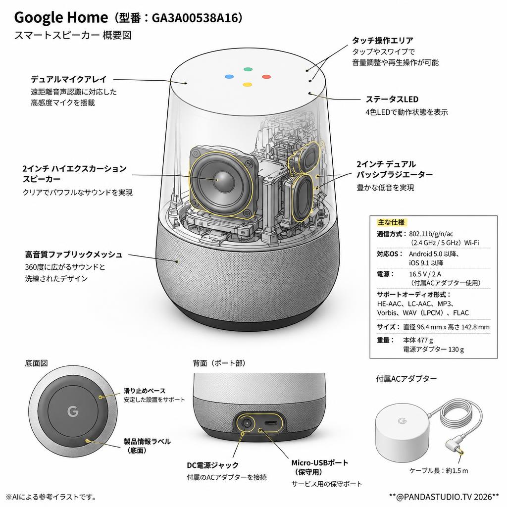 Google Home GA3A00538A16 スペック