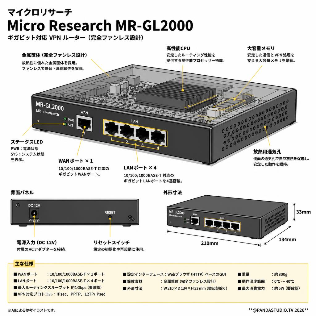 マイクロリサーチ Micro Research MR-GL2000 スペック