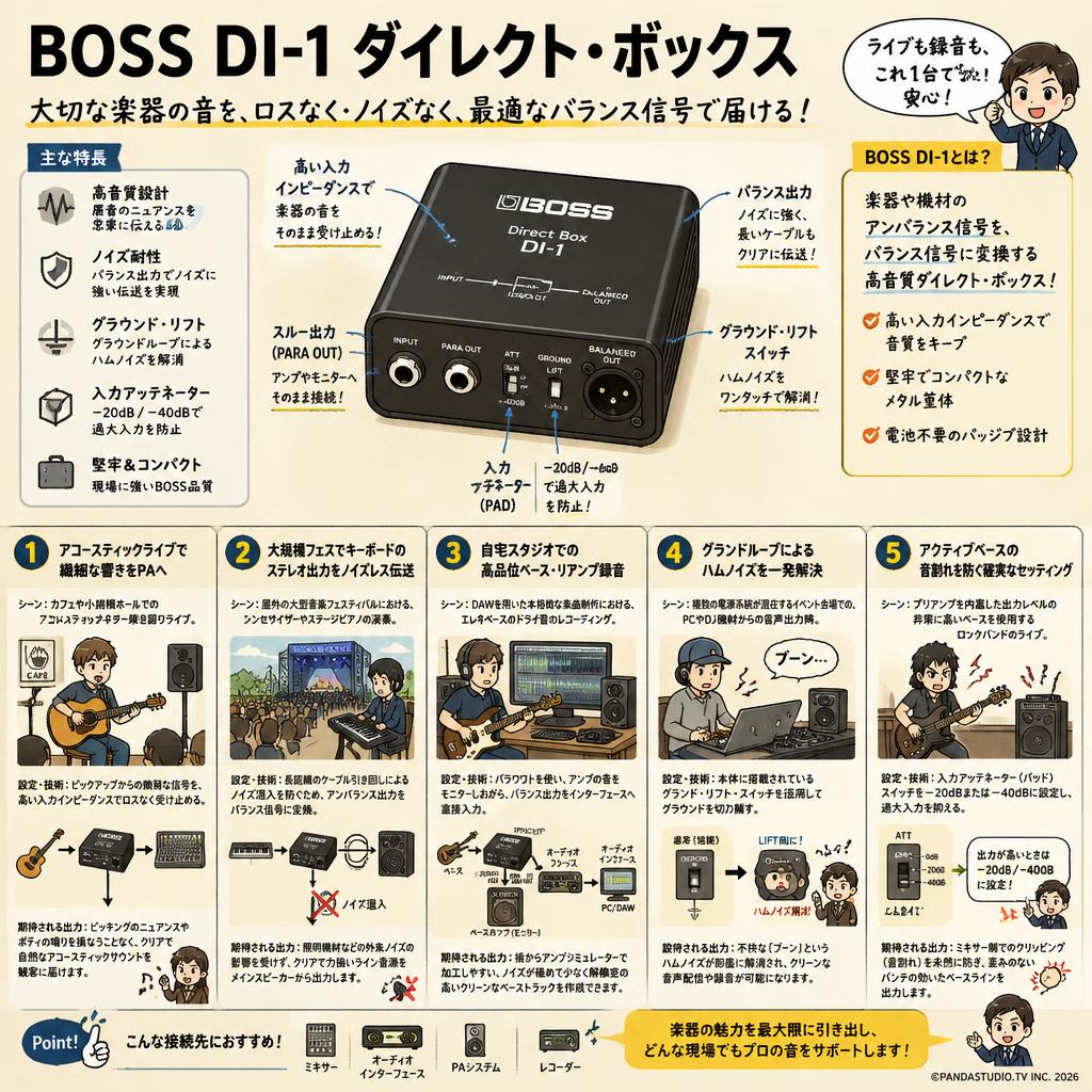 BOSS DI-1 ダイレクト・ボックス 用途