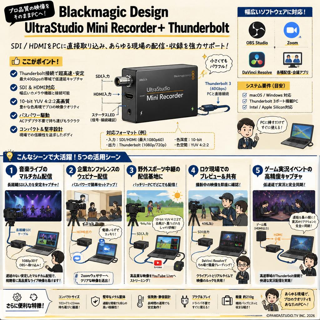 Blackmagic Design UltraStudio Mini Recorder＋ Thunderbolt 用途