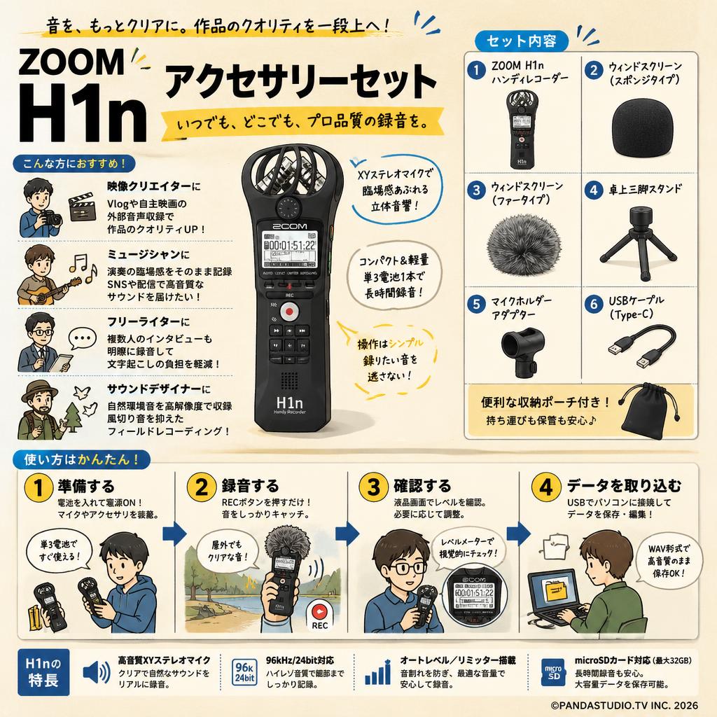 ZOOM  H1n アクセサリーセット おもな対象のお客様