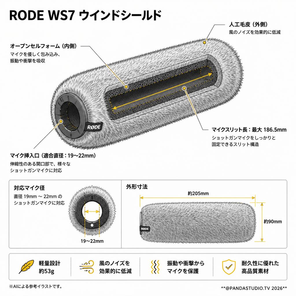 RODE WS7 ウインドシールド スペック