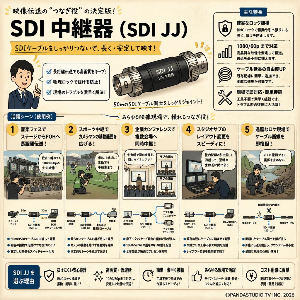 SDI 中継器（SDI JJ） 用途