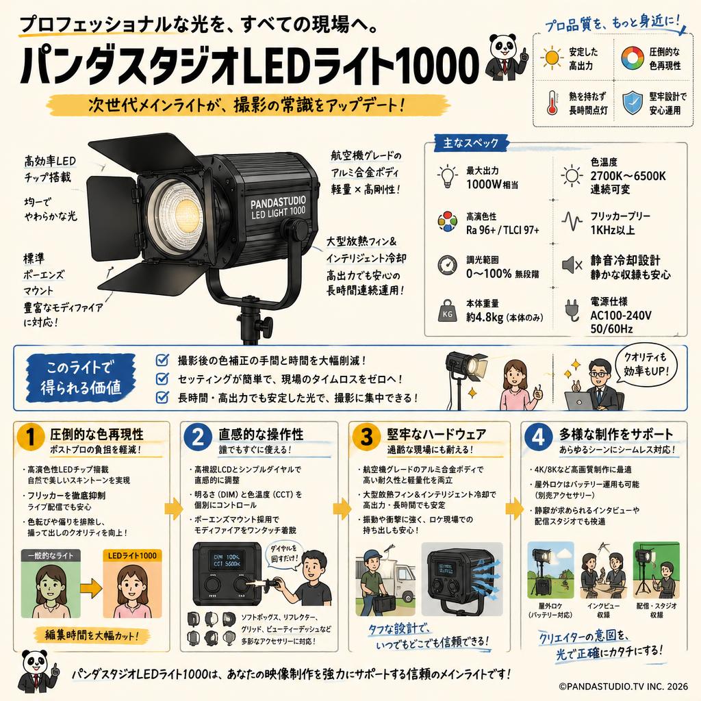 パンダスタジオLEDライト1000 概要