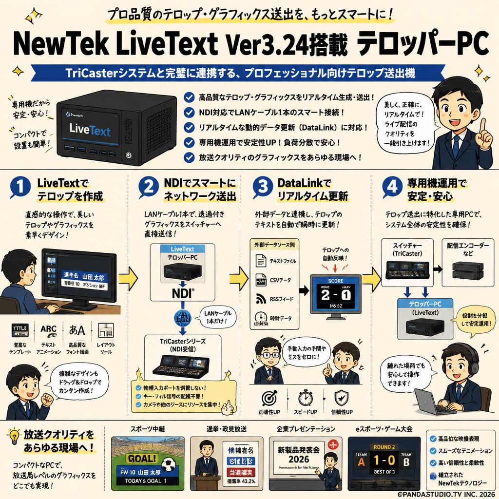NewTek LiveText Ver3.24搭載 テロッパーPC 概要