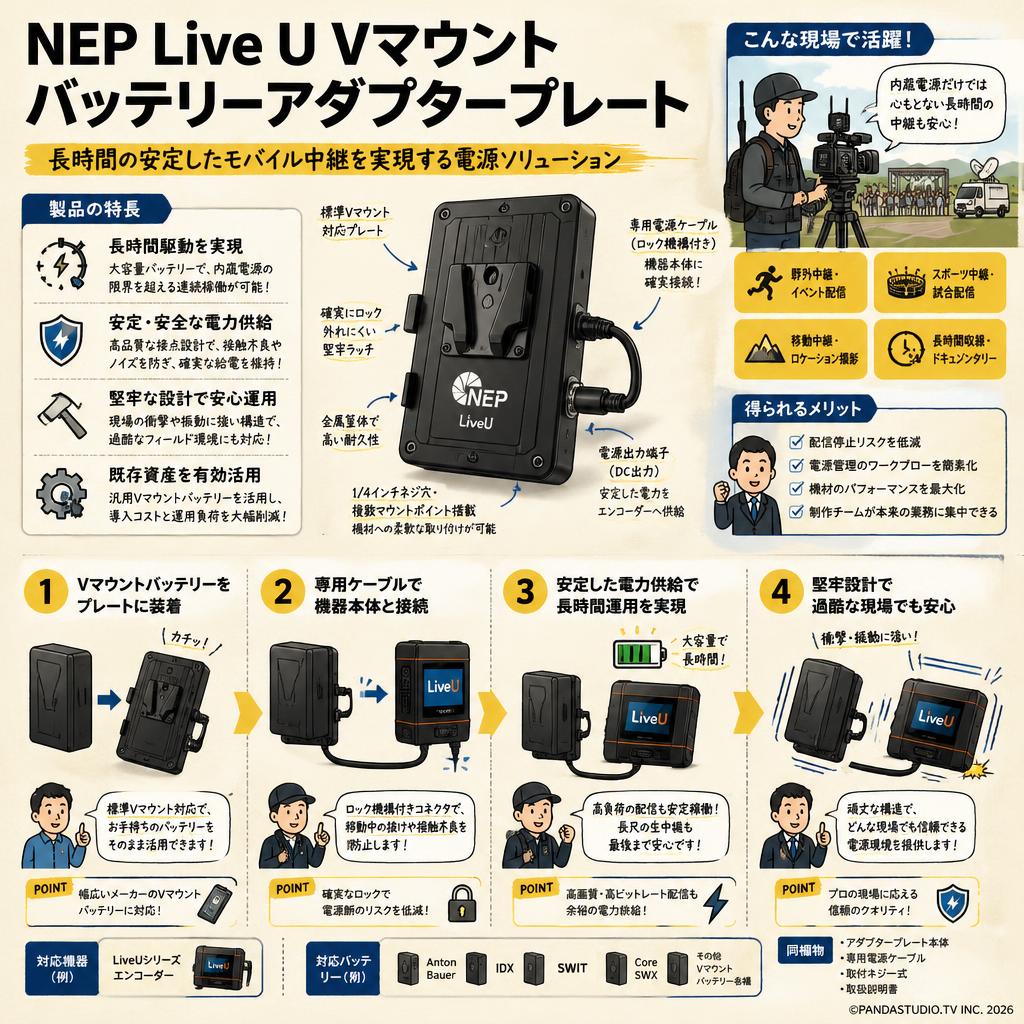 NEP Live U Vマウントバッテリーアダプタープレート 概要