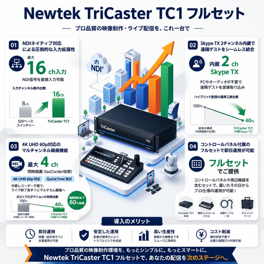 Newtek TriCaster TC1 フルセット セールスポイント