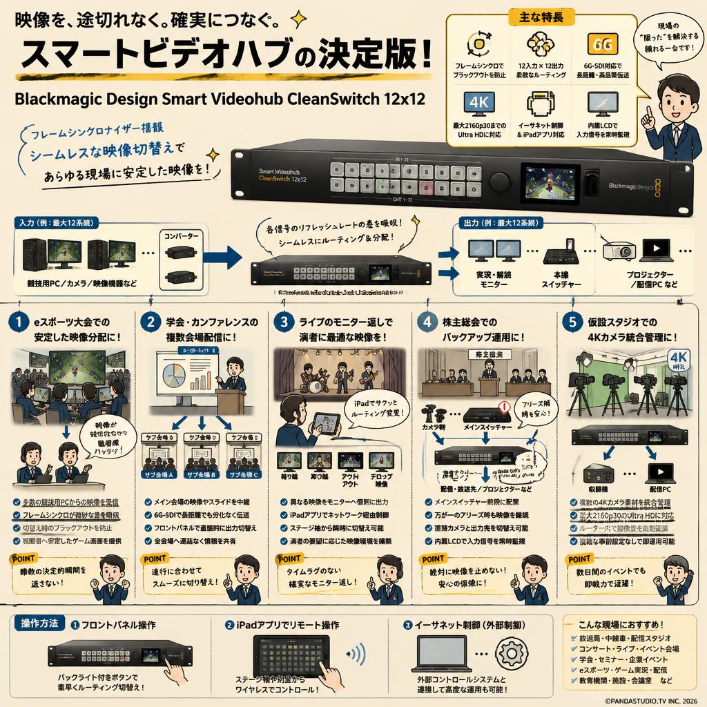 Blackmagic Design Smart Videohub CleanSwitch 12x12 用途