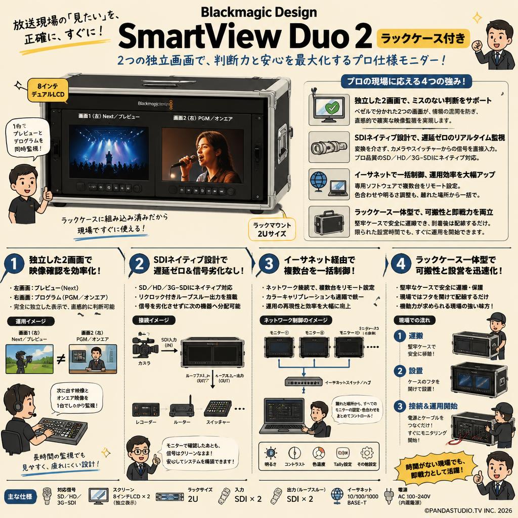 Blackmagic Design SmartView Duo 2 （ラックケース付き） 概要
