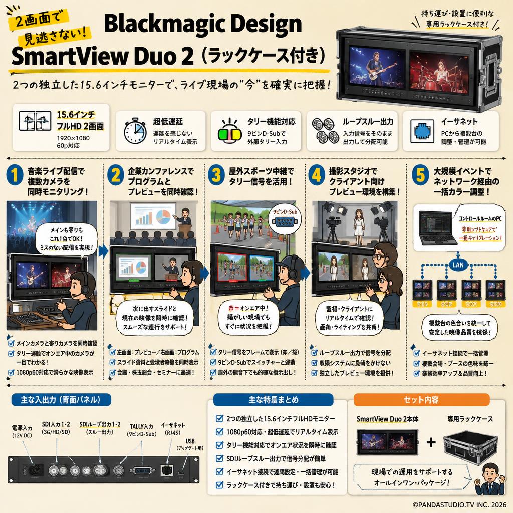 Blackmagic Design SmartView Duo 2 （ラックケース付き） 用途