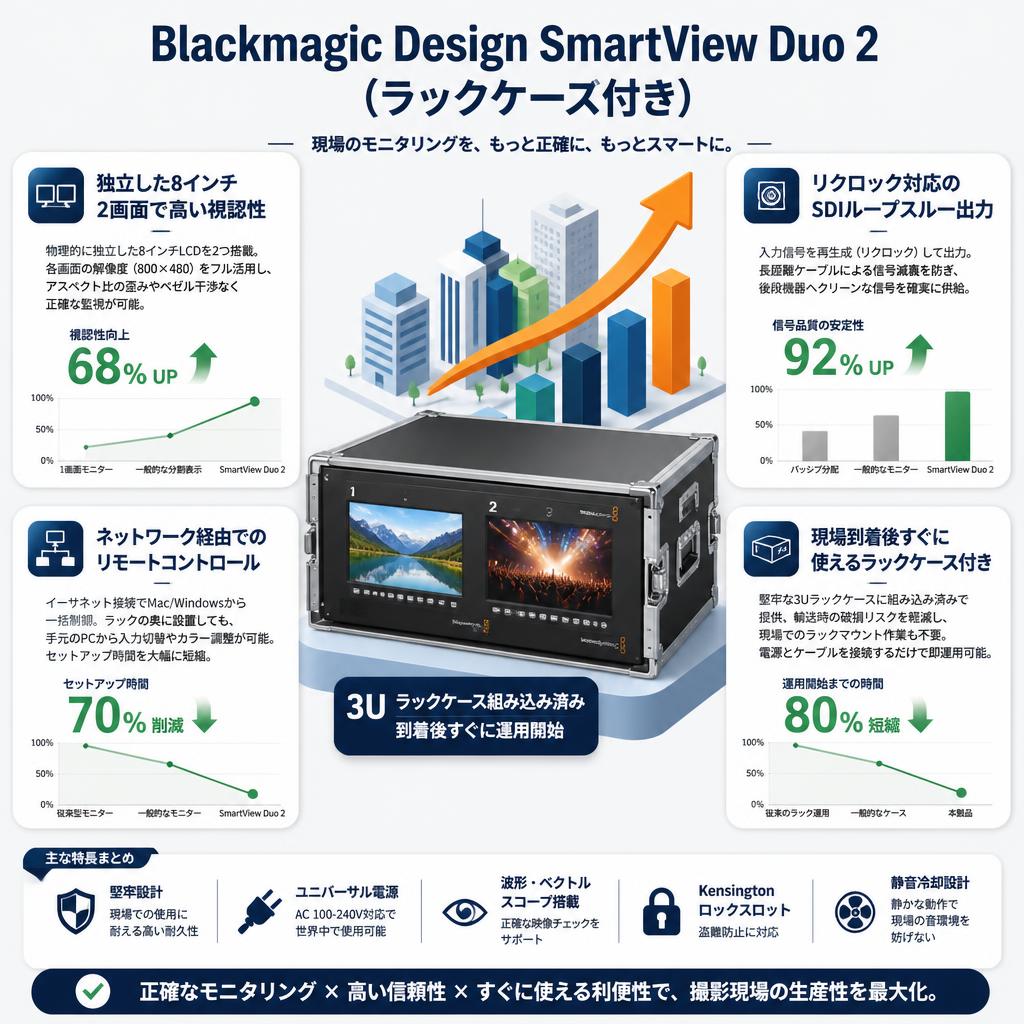 Blackmagic Design SmartView Duo 2 （ラックケース付き） セールスポイント