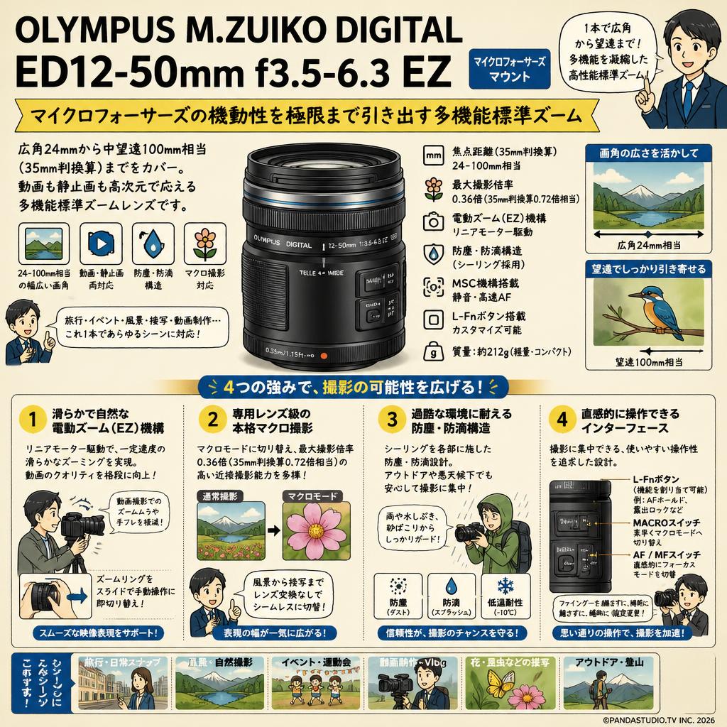OLYMPUS M.ZUIKO DIGITAL ED12-50mm f3.5-6.3 EZ マイクロフォーサーズ マウント 概要