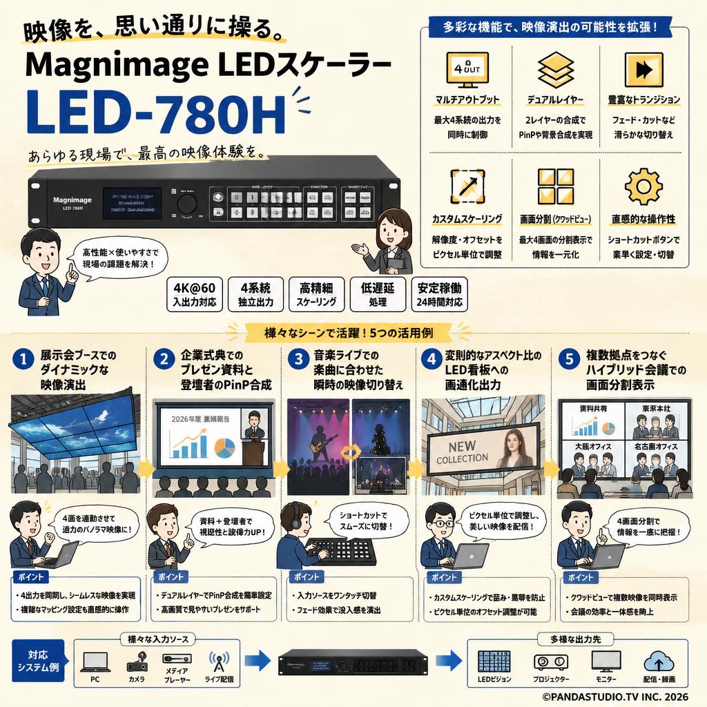 Magnimage LEDスケーラー LED-780H 用途