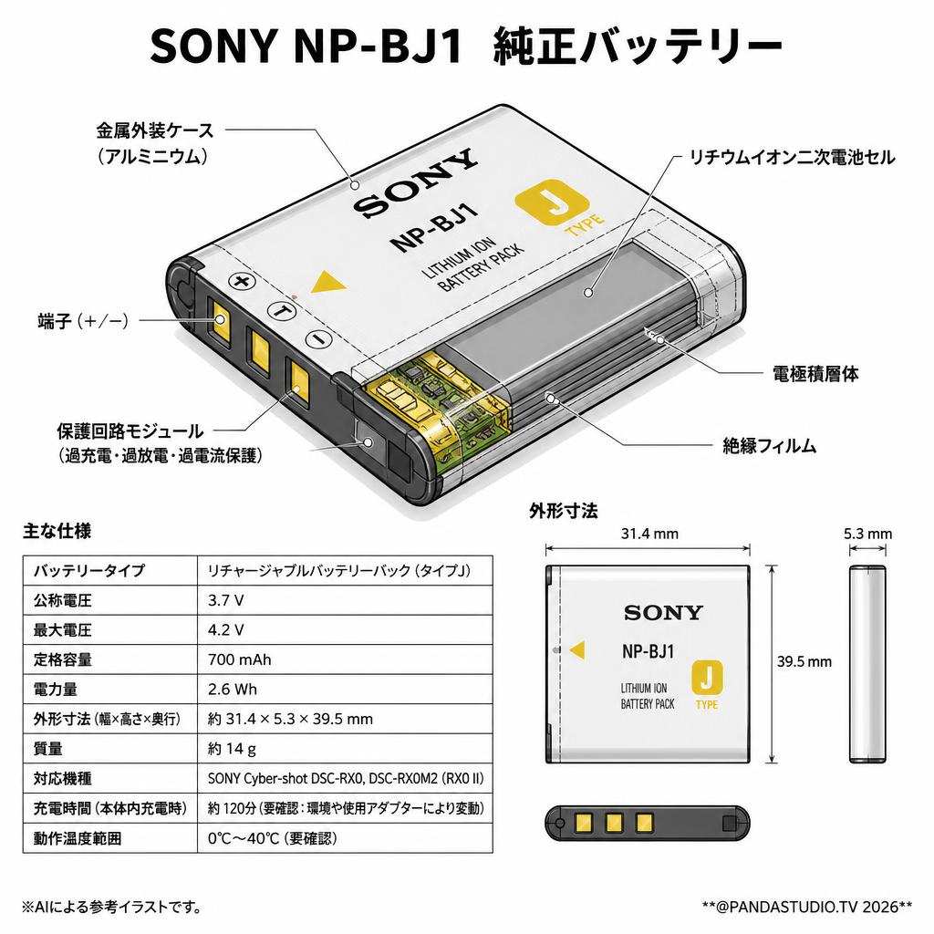SONY NP-BJ1 純正バッテリー スペック
