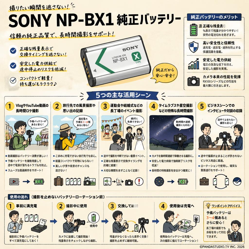SONY NP-BX1  純正バッテリー 用途