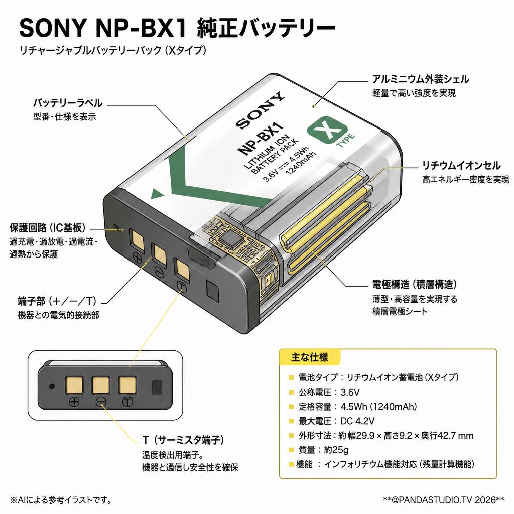 SONY NP-BX1  純正バッテリー スペック