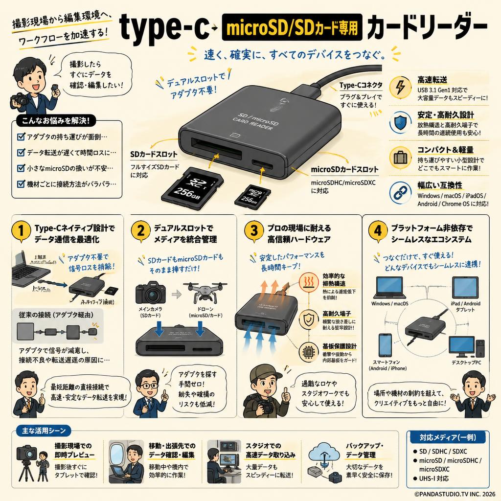 type-c microSD/SDカード専用カードリーダー 概要