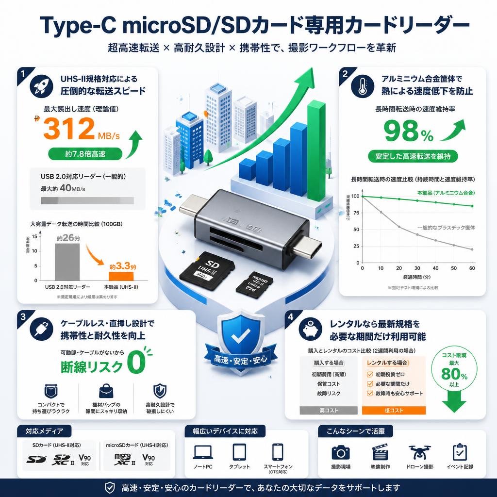 type-c microSD/SDカード専用カードリーダー セールスポイント