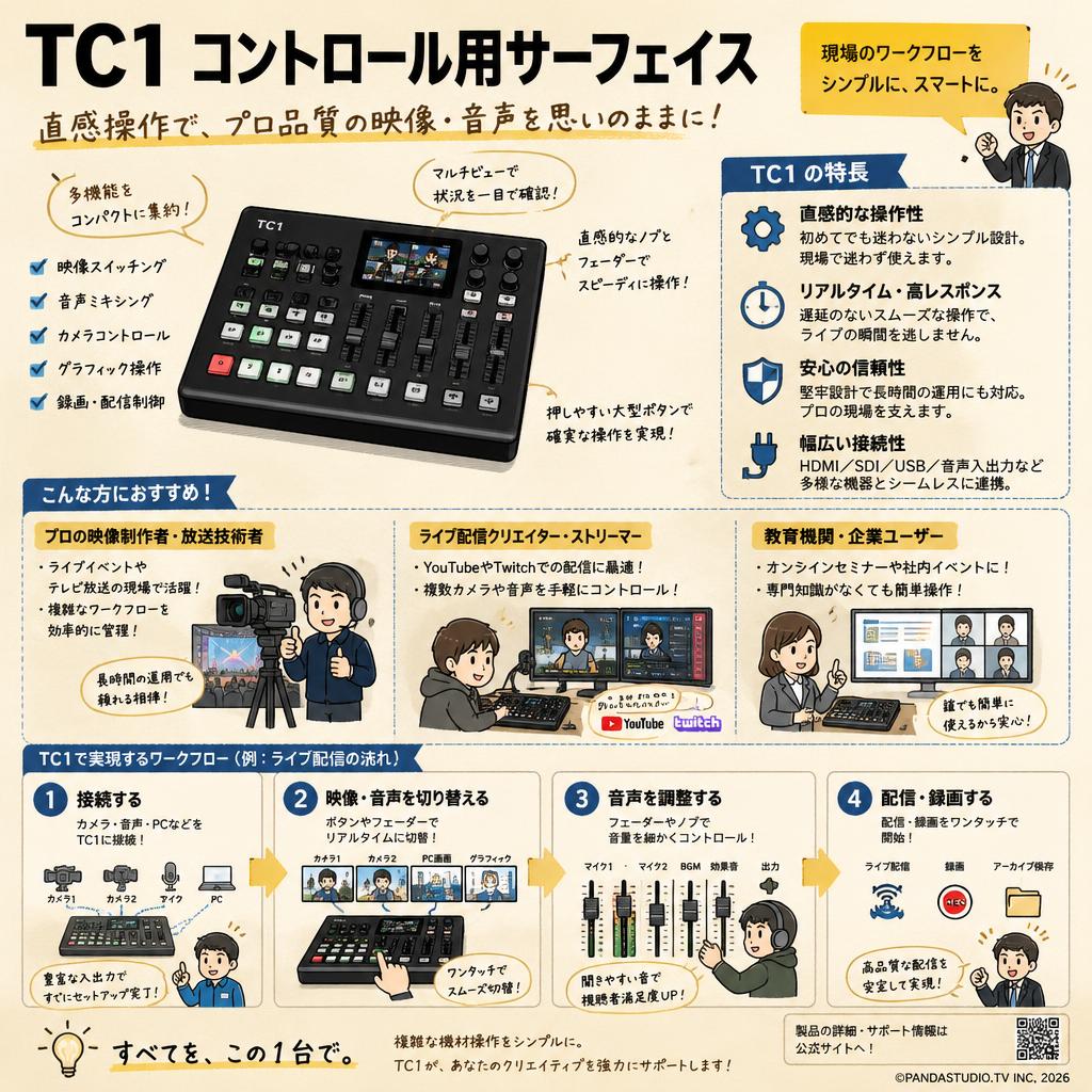 TC1 コントロール用サーフェイス おもな対象のお客様