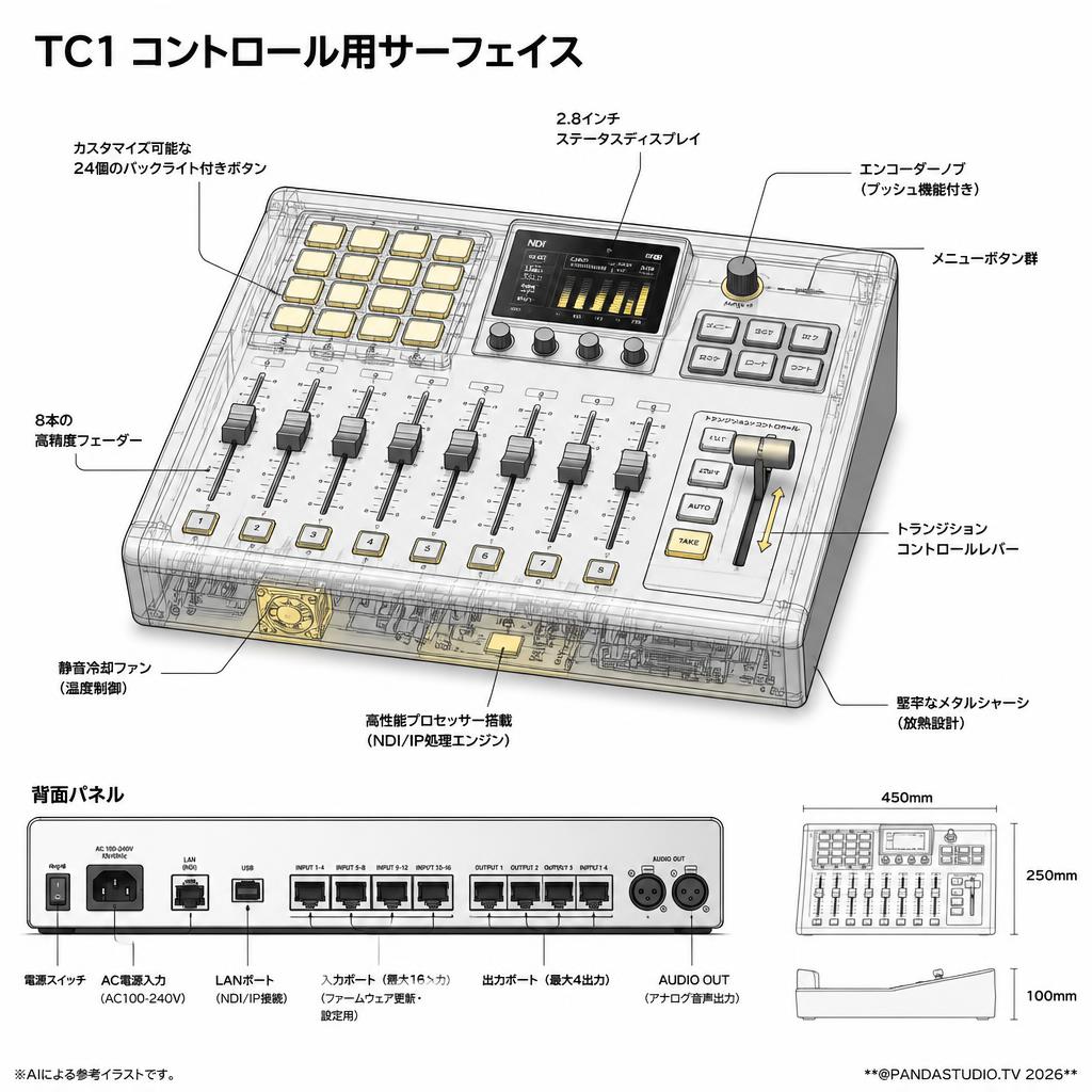 TC1 コントロール用サーフェイス スペック