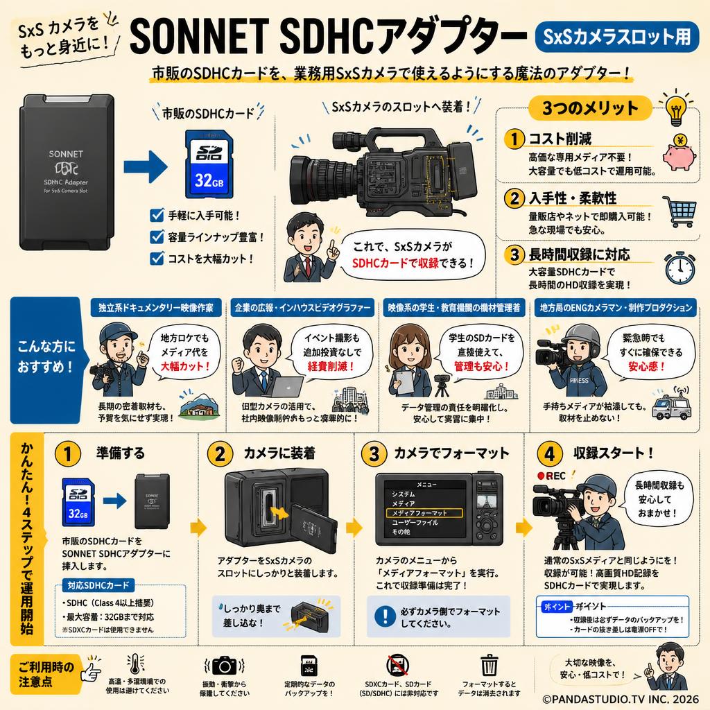 SONNET SDHC Adapter for SxS Camera Slot おもな対象のお客様
