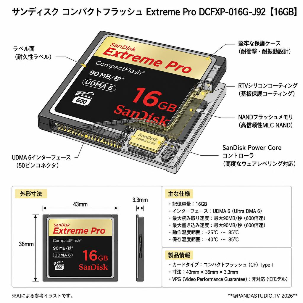 SanDisk/サンディスク コンパクトフラッシュ 【16GB】  Extreme Pro DCFXP-016G-J92 スペック