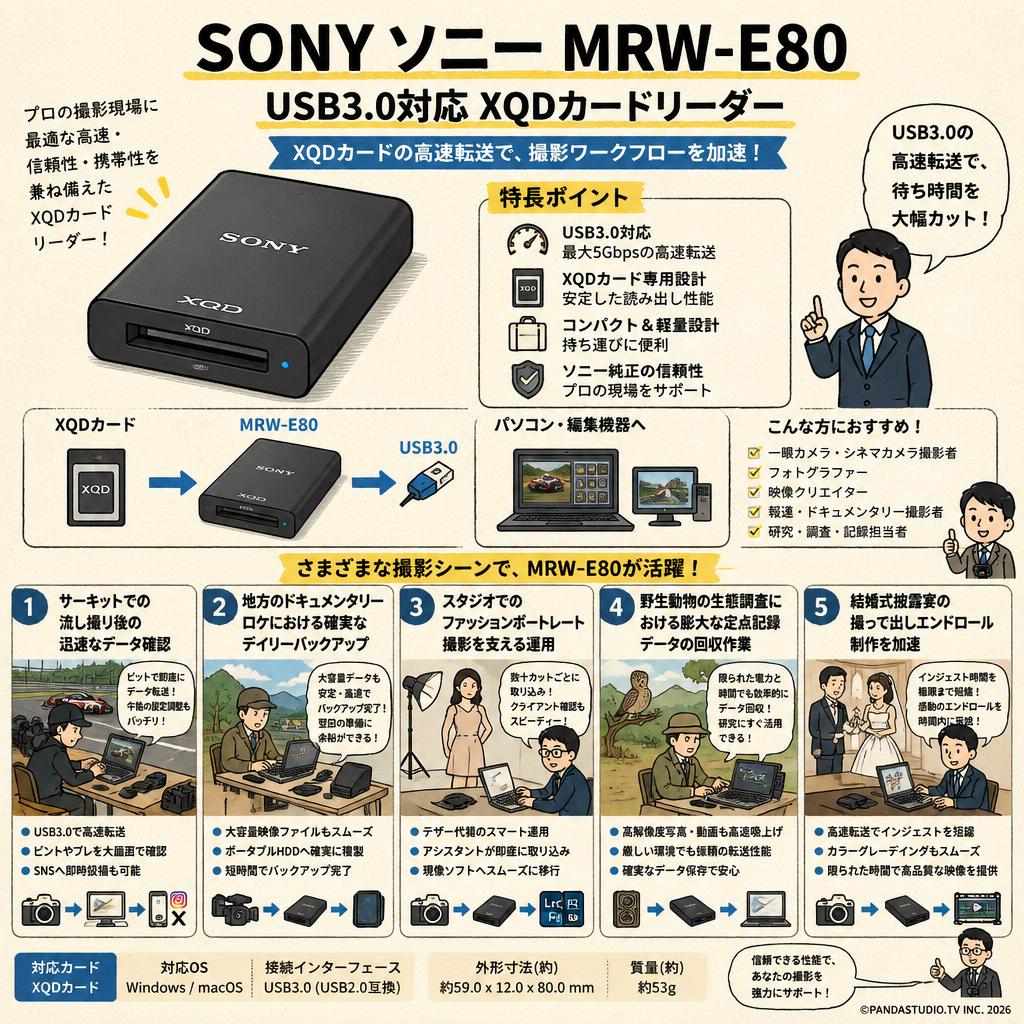 SONY ソニー MRW-E80 [USB3.0対応 XQDカードリーダー] 用途