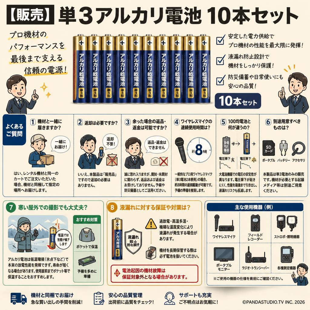 【販売】単3アルカリ電池　10本セット FAQ（よくある質問と答え）