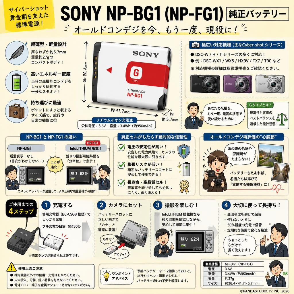 SONY NP-BG1  (NP-FG1) 純正バッテリー 概要