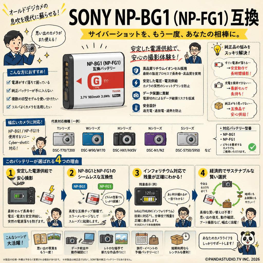 SONY NP-BG1  (NP-FG1) 互換 概要