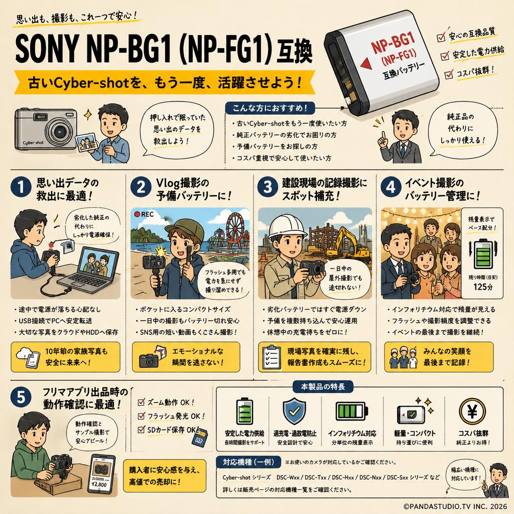 SONY NP-BG1  (NP-FG1) 互換 用途