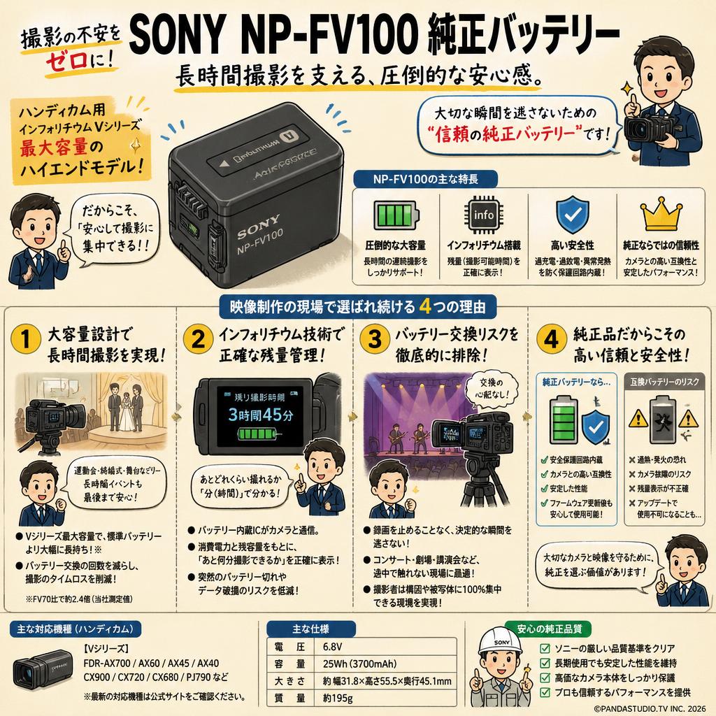 SONY NP-FV100 純正バッテリー 概要