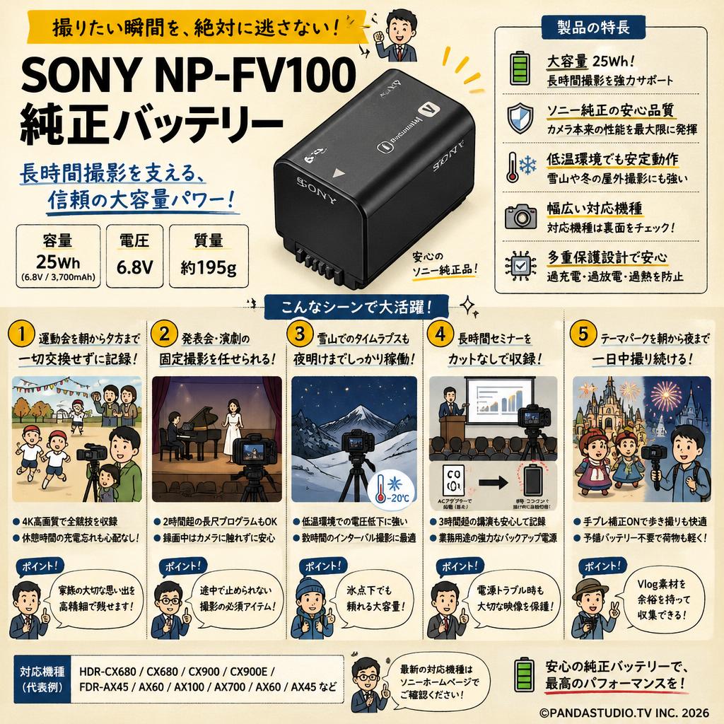 SONY NP-FV100 純正バッテリー 用途