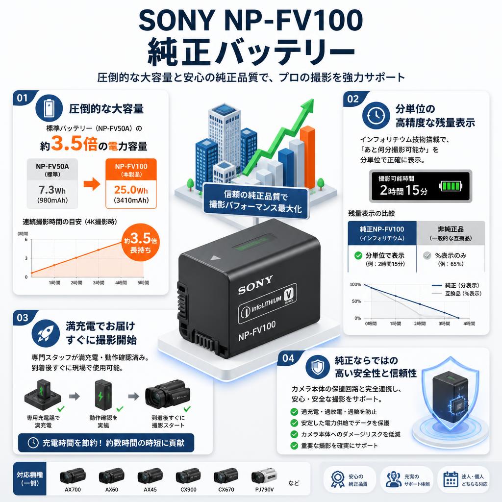 SONY NP-FV100 純正バッテリー セールスポイント