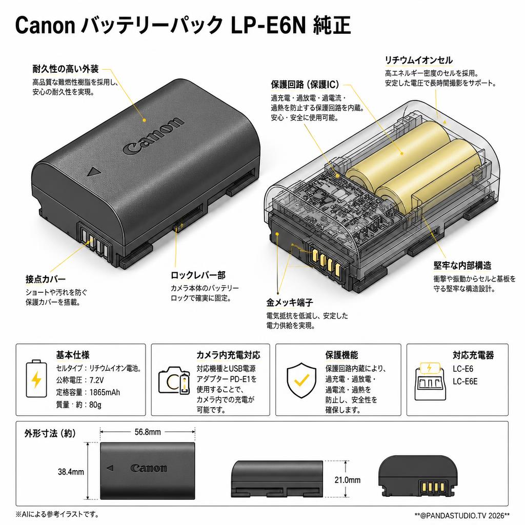 Canon バッテリーパック LP-E6N 純正 スペック
