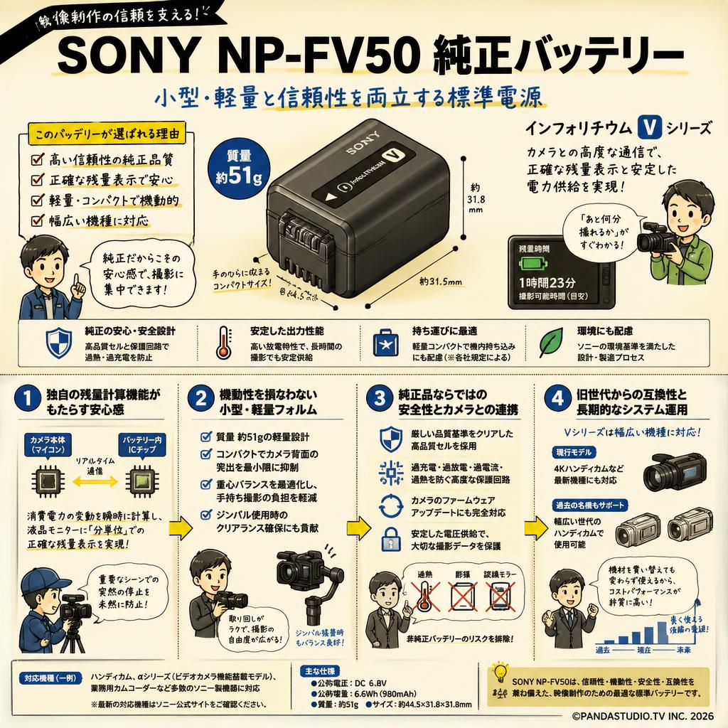 SONY NP-FV50 純正バッテリー 概要