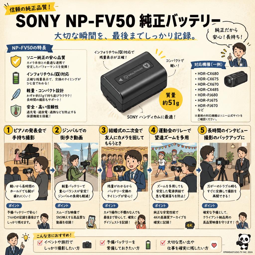 SONY NP-FV50 純正バッテリー 用途