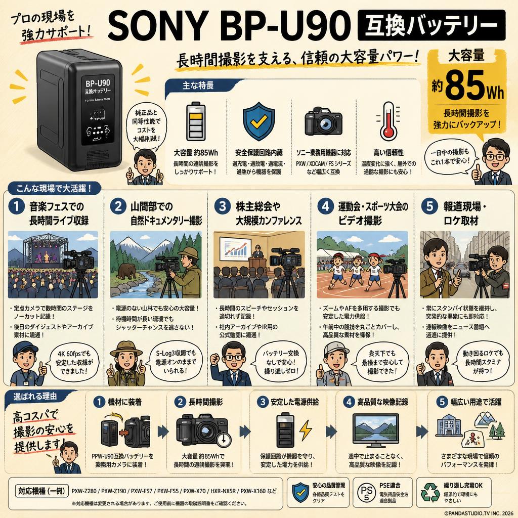SONY BP-U90 互換バッテリー 用途
