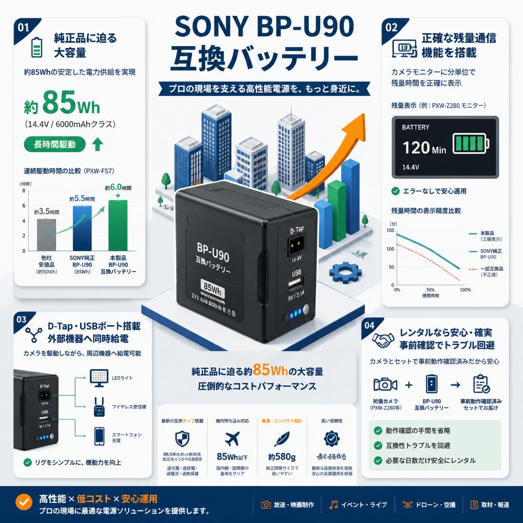 SONY BP-U90 互換バッテリー セールスポイント