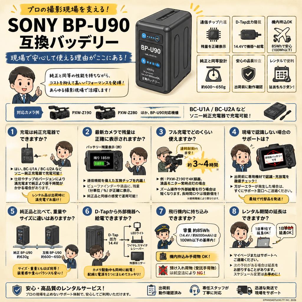 SONY BP-U90 互換バッテリー FAQ（よくある質問と答え）