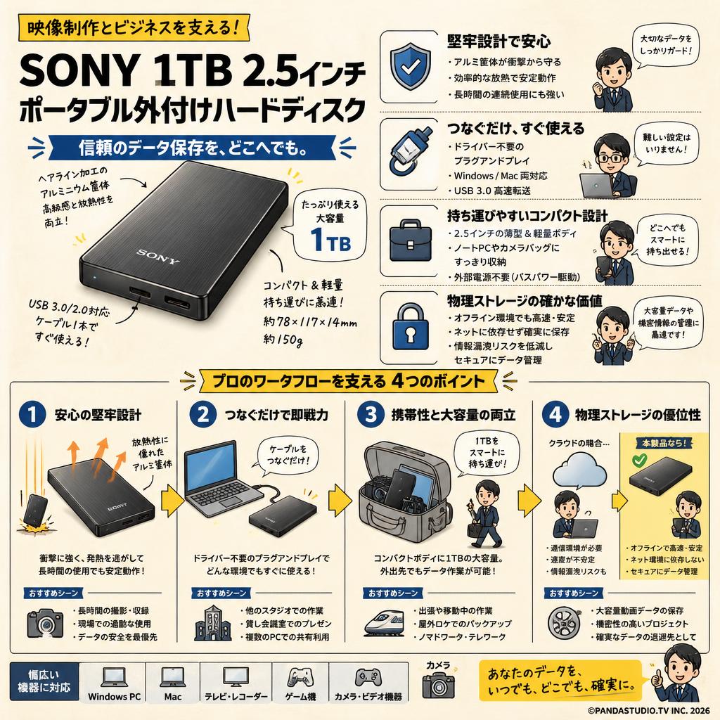SONY 1TB 2.5 inch Portable External Hard Drive 概要