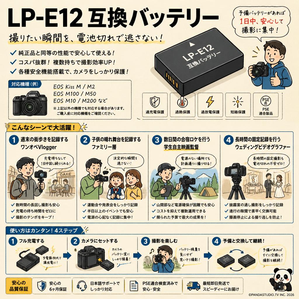 LP-E12 互換バッテリー おもな対象のお客様