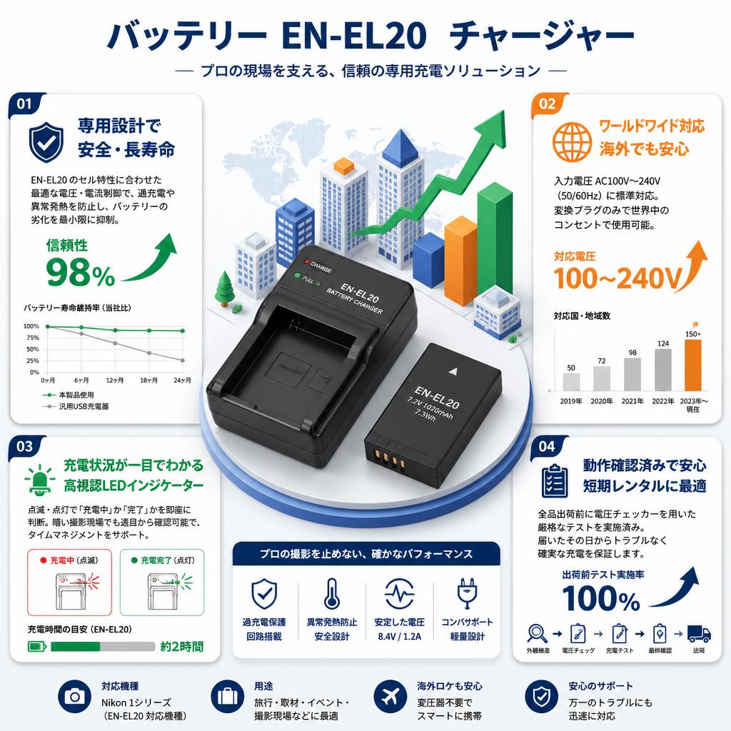 バッテリー EN-EL20　チャージャー セールスポイント