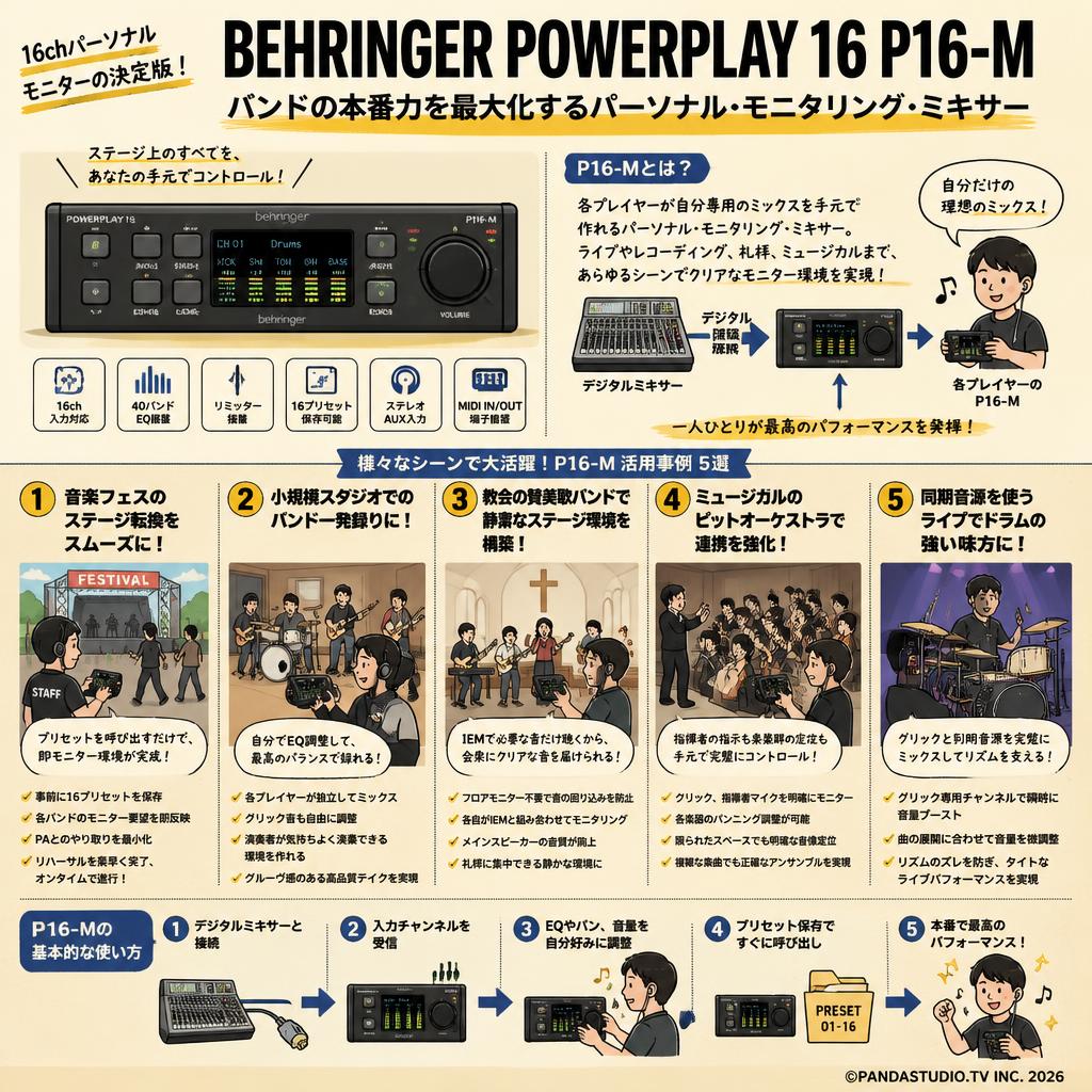 BEHRINGER POWERPLAY 16 P16-M 用途