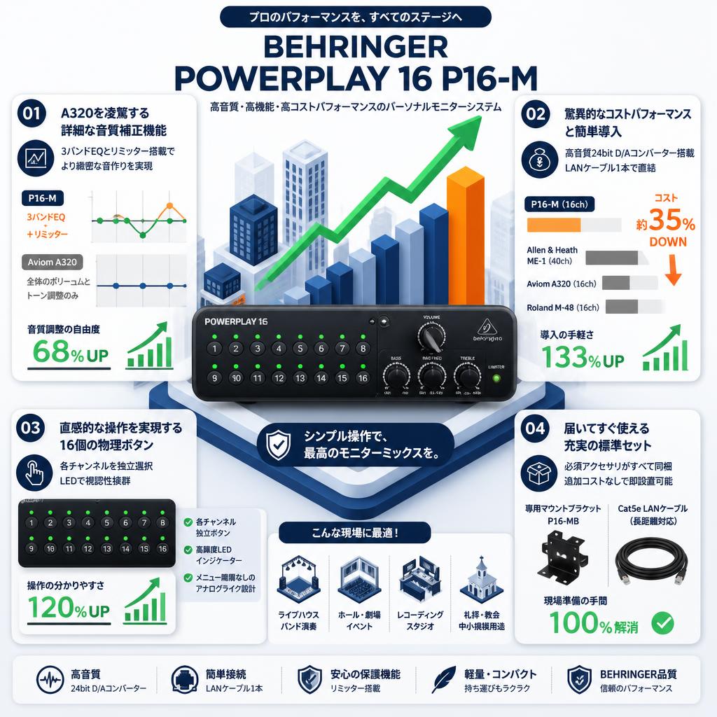 BEHRINGER POWERPLAY 16 P16-M セールスポイント