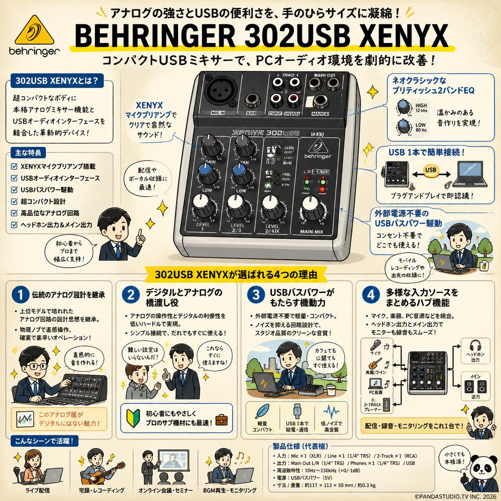 BEHRINGER  302USB XENYX 概要